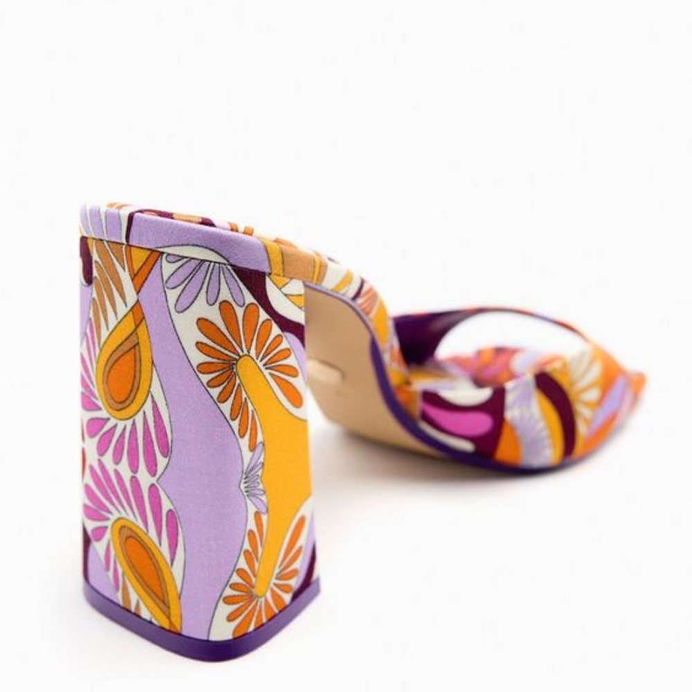 PRINTED HIGH HEEL SANDALS Size 6 - Picture 5 of 7